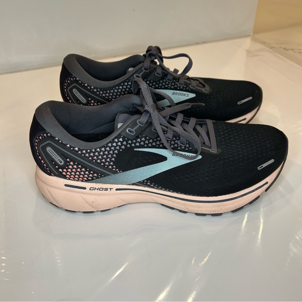 Women’s 9 Brooks Ghost Navy Blue/Gray Running Shoes Sneakers